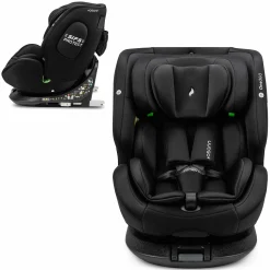 Reboarder-Kindersitz One360 i-Size ab Geburt - 12 Jahre (40 cm - 150 cm) 360° drehbar mit Isofix-Basis & Top-Tether - All Black - Kollektion 2025