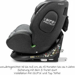 Reboarder-Kindersitz One360 i-Size ab Geburt - 12 Jahre (40 cm - 150 cm) 360° drehbar mit Isofix-Basis & Top-Tether - Universe Grey - Kollektion 2025