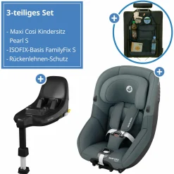 Reboarder-Kindersitz Pearl S i-Size ab 3 Monate - 4 Jahre (61 cm - 105 cm) inkl. Isofix-Basis FamilyFix S & Rückenlehnenschutz - Tonal Graphite