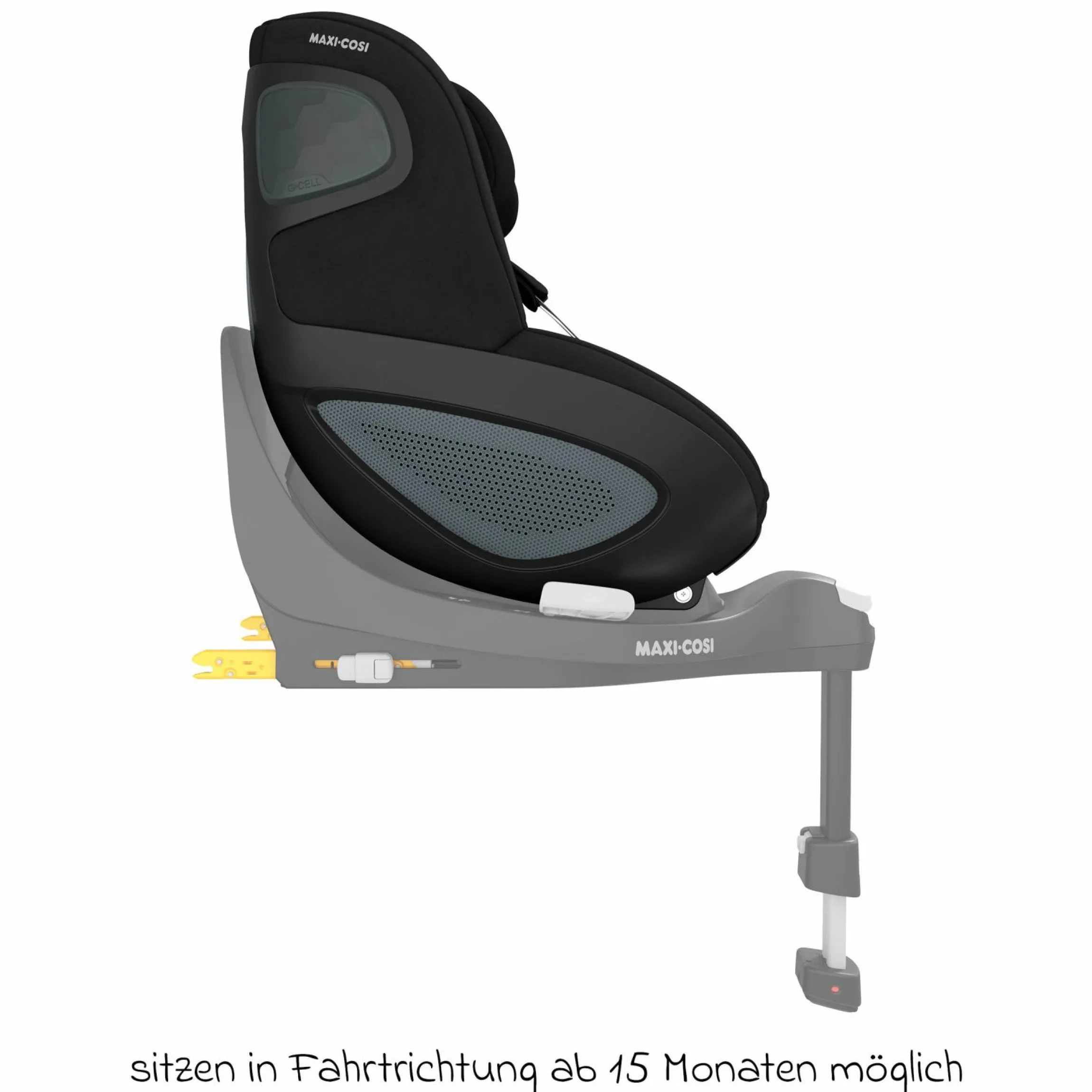 Reboarder-Kindersitz Pearl 360 ab 3 Monate - 4 Jahre (61 cm - 105 cm) 0-17,4 kg drehbar mit G-Cell-Seitenaufprallschutz - Authentic Black - Kollektion 2025