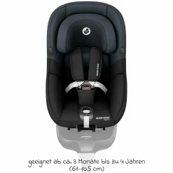 Reboarder-Kindersitz Pearl S i-Size ab 3 Monate - 4 Jahre (61 cm - 105 cm) inkl. Isofix-Basis FamilyFix S, Schutzunterlage & Schnullertasche - Tonal Black - Kollektion 2025