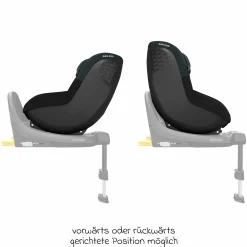 Reboarder-Kindersitz Pearl S i-Size ab 3 Monate - 4 Jahre (61 cm - 105 cm) inkl. Isofix-Basis FamilyFix S, Schutzunterlage & Schnullertasche - Tonal Black - Kollektion 2025