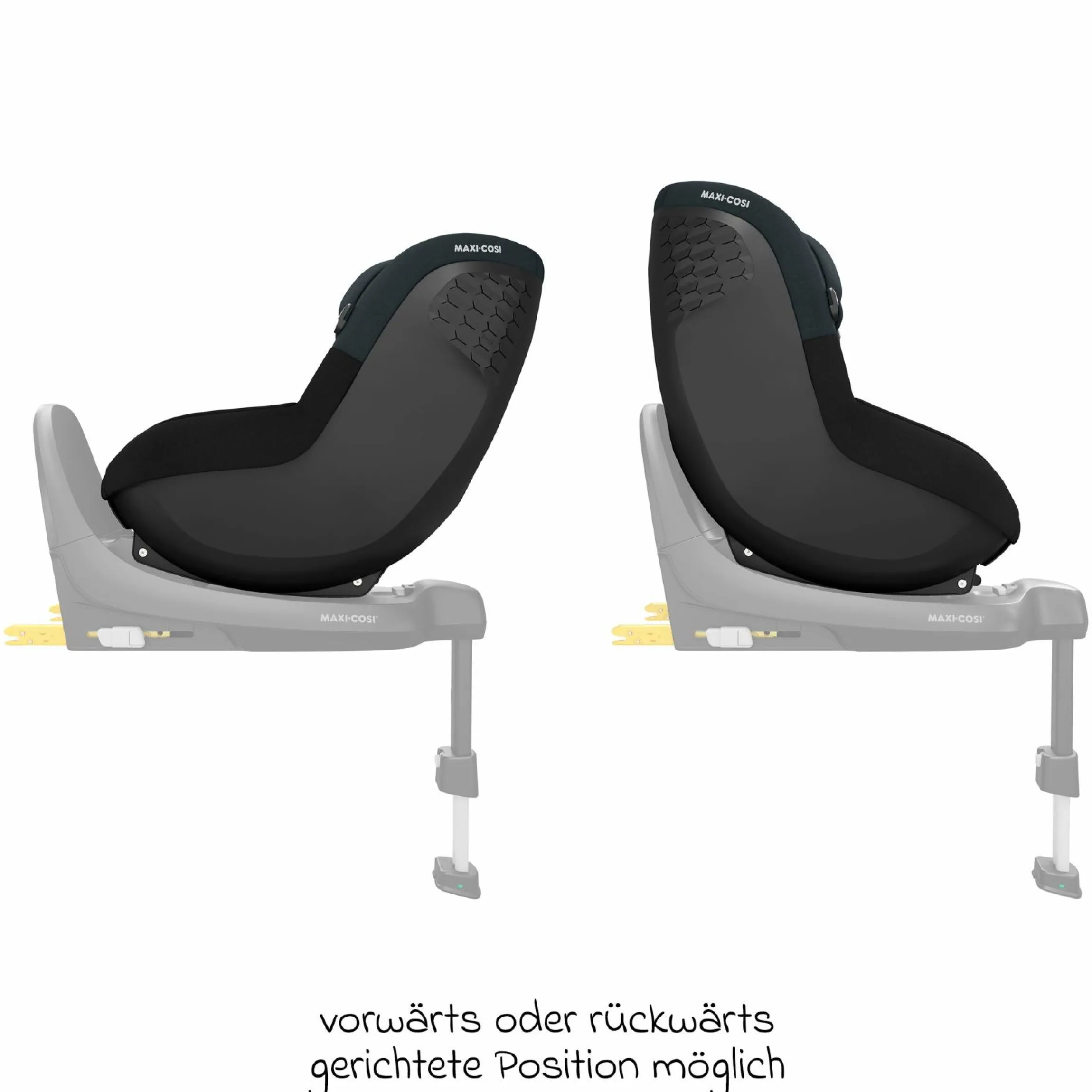 Reboarder-Kindersitz Pearl S i-Size ab 3 Monate - 4 Jahre (61 cm - 105 cm) inkl. Isofix-Basis FamilyFix S, Schutzunterlage & Schnullertasche - Tonal Black - Kollektion 2025