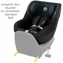 Reboarder-Kindersitz Pearl S i-Size ab 3 Monate - 4 Jahre (61 cm - 105 cm) inkl. Isofix-Basis FamilyFix S, Schutzunterlage & Schnullertasche - Tonal Black - Kollektion 2025