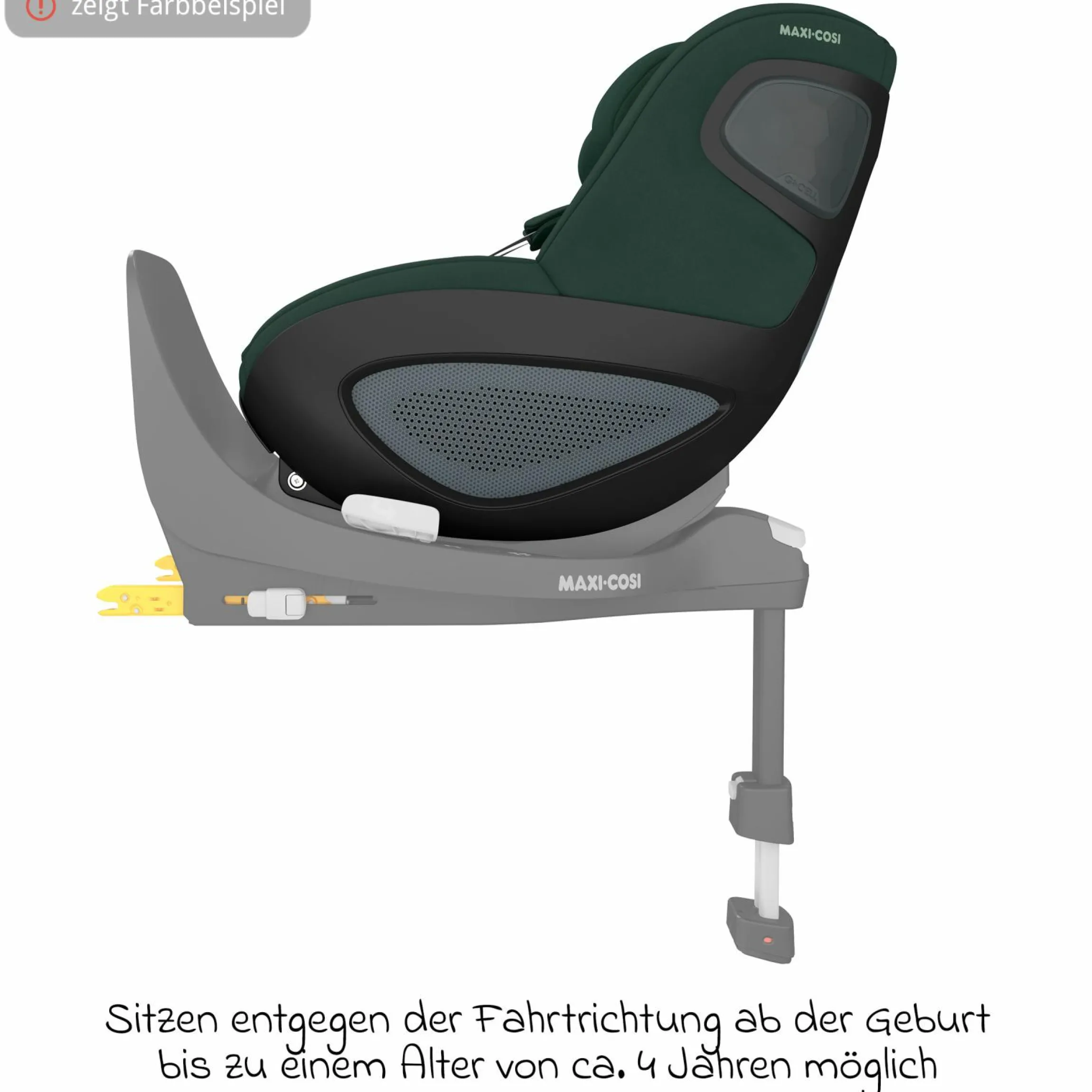 Reboarder-Kindersitz Pearl 360 ab 3 Monate - 4 Jahre (61 cm - 105 cm) 0-17,4 kg drehbar mit G-Cell-Seitenaufprallschutz - Authentic Graphite - Kollektion 2025