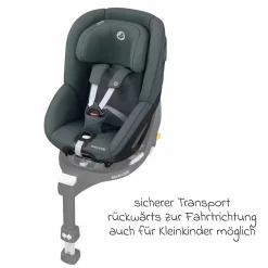 Reboarder-Kindersitz Pearl 360 ab 3 Monate - 4 Jahre (61 cm - 105 cm) 0-17,4 kg drehbar mit G-Cell-Seitenaufprallschutz - Authentic Graphite - Kollektion 2025