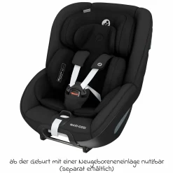 Reboarder-Kindersitz Pearl 360 drehbar ab 3 Monate - 4 Jahre (61 cm - 105 cm) 0-17,4 kg inkl. Isofix-Basis FamilyFix 360 & Rückenlehnenschutz - Authentic Black