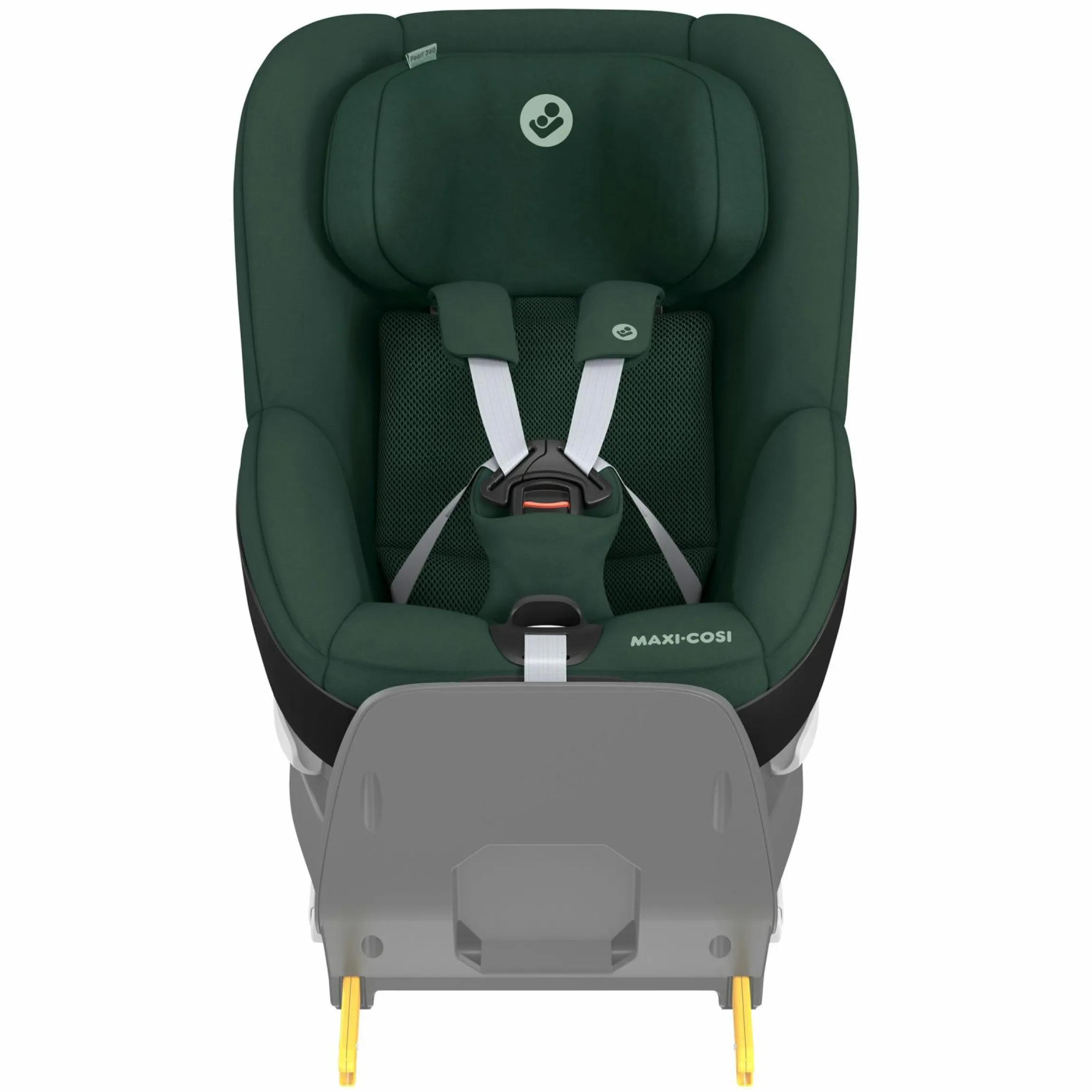 Reboarder-Kindersitz Pearl 360 ab 3 Monate - 4 Jahre (61 cm - 105 cm) 0-17,4 kg drehbar mit G-Cell-Seitenaufprallschutz - Authentic Green - Kollektion 2025