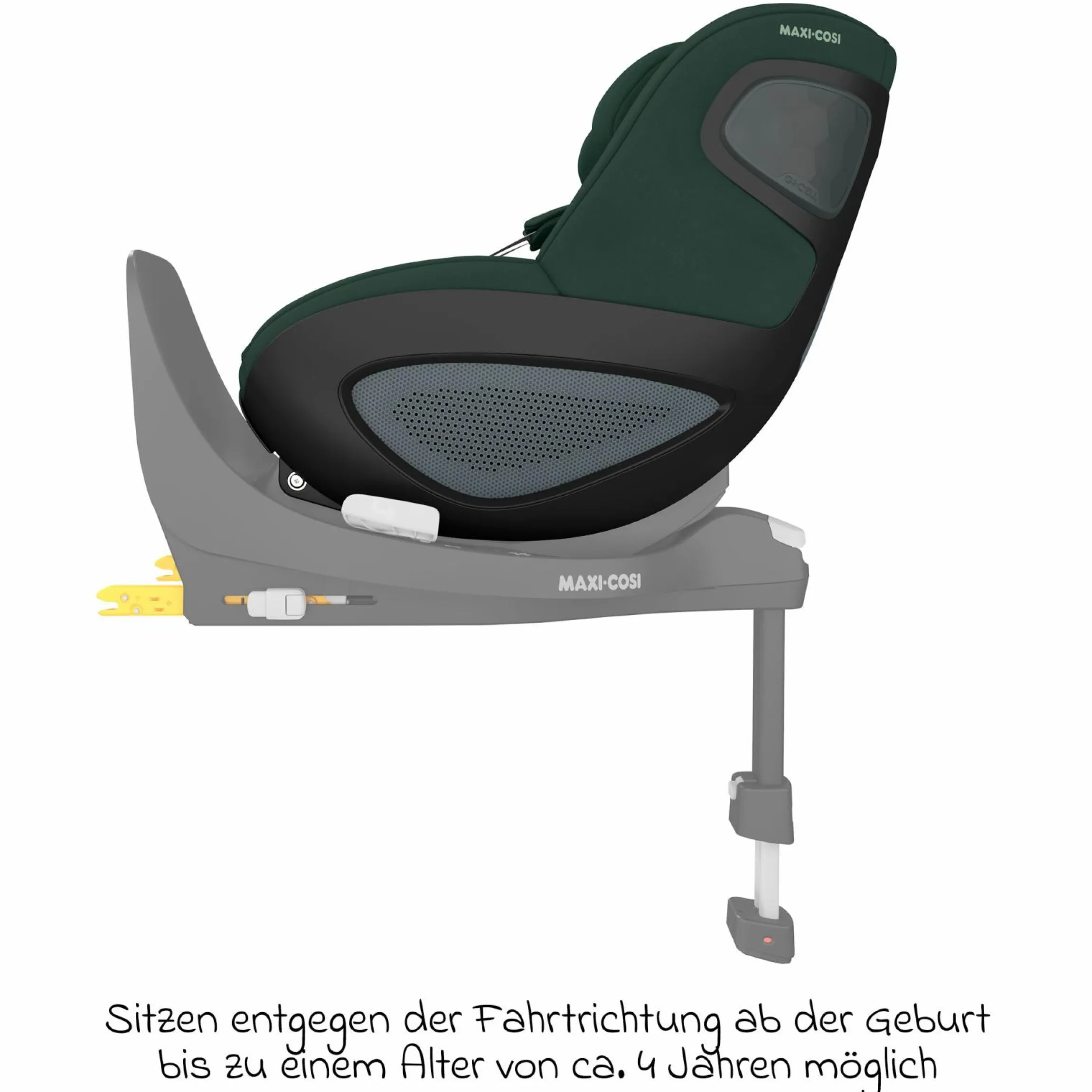 Reboarder-Kindersitz Pearl 360 ab 3 Monate - 4 Jahre (61 cm - 105 cm) 0-17,4 kg drehbar mit G-Cell-Seitenaufprallschutz - Authentic Green - Kollektion 2025