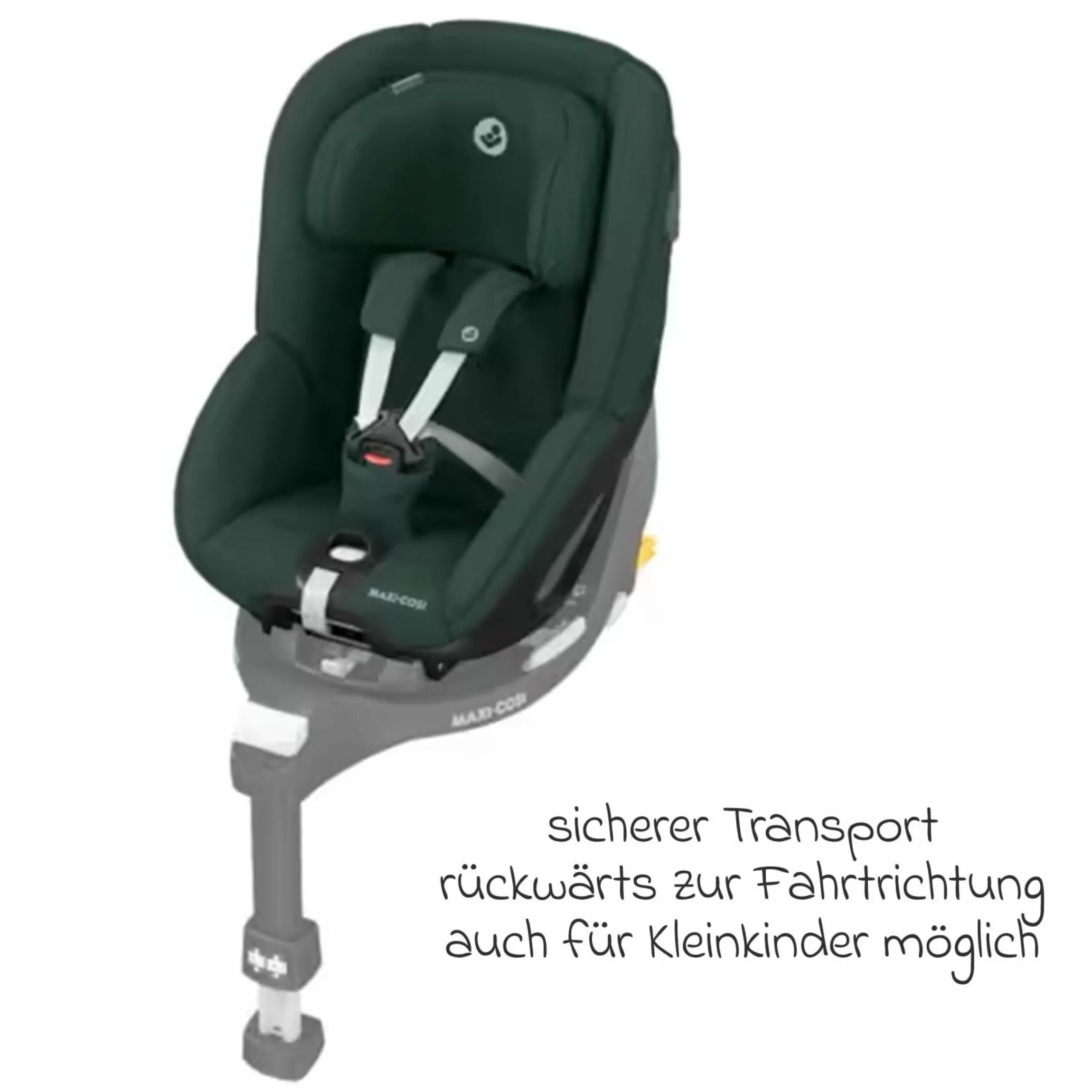 Reboarder-Kindersitz Pearl 360 ab 3 Monate - 4 Jahre (61 cm - 105 cm) 0-17,4 kg drehbar mit G-Cell-Seitenaufprallschutz - Authentic Green - Kollektion 2025
