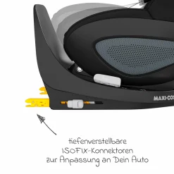 Reboarder-Kindersitz Pearl 360 drehbar ab 3 Monate - 4 Jahre (61 cm - 105 cm) 0-17,4 kg inkl. Isofix-Basis FamilyFix 360, Schutzunterlage & Spieluhr - Authentic Black - Kollektion 2025