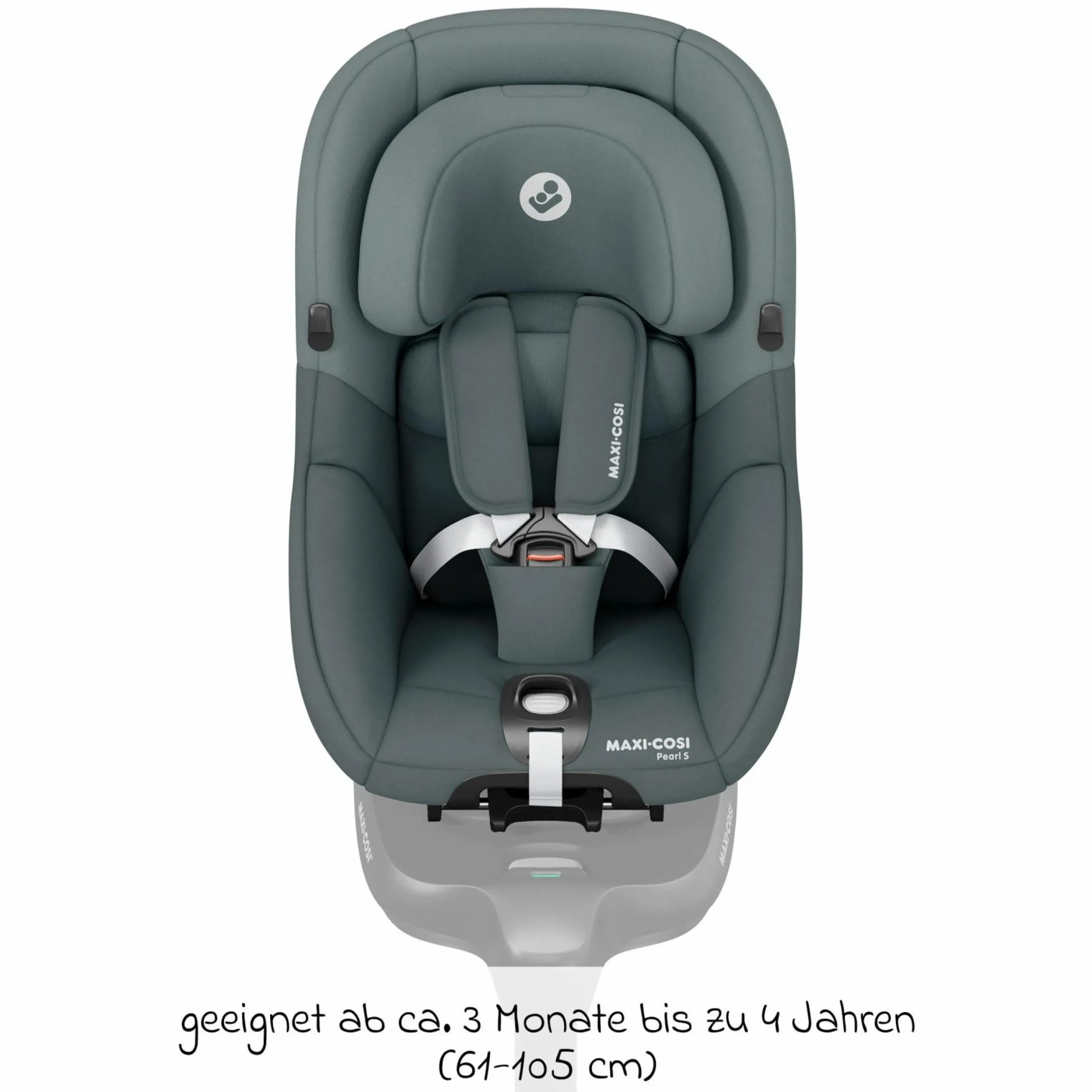 Reboarder-Kindersitz Pearl S i-Size ab 3 Monate - 4 Jahre (61 cm - 105 cm) inkl. Isofix-Basis FamilyFix S, Schutzunterlage & Schnullertasche - Tonal Graphite - Kollektion 2025