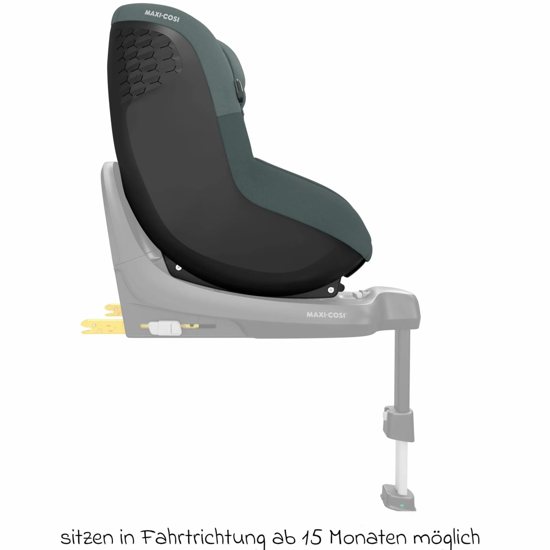 Reboarder-Kindersitz Pearl S i-Size ab 3 Monate - 4 Jahre (61 cm - 105 cm) inkl. Isofix-Basis FamilyFix S, Schutzunterlage & Schnullertasche - Tonal Graphite - Kollektion 2025