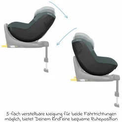 Reboarder-Kindersitz Pearl S i-Size ab 3 Monate - 4 Jahre (61 cm - 105 cm) mit Easy-in-Haken & G-Cell Seitenaufpralltechnologie - Tonal Graphite - Kollektion 2025