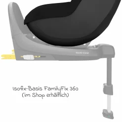 Reboarder-Kindersitz Pearl S i-Size ab 3 Monate - 4 Jahre (61 cm - 105 cm) mit Easy-in-Haken & G-Cell Seitenaufpralltechnologie - Tonal Black - Kollektion 2025