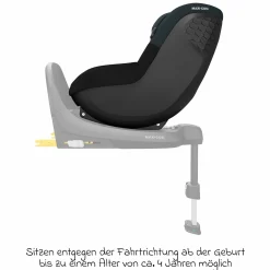 Reboarder-Kindersitz Pearl S i-Size ab 3 Monate - 4 Jahre (61 cm - 105 cm) mit Easy-in-Haken & G-Cell Seitenaufpralltechnologie - Tonal Black - Kollektion 2025