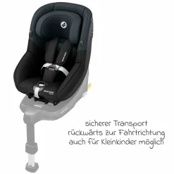 Reboarder-Kindersitz Pearl S i-Size ab 3 Monate - 4 Jahre (61 cm - 105 cm) mit Easy-in-Haken & G-Cell Seitenaufpralltechnologie - Tonal Black - Kollektion 2025