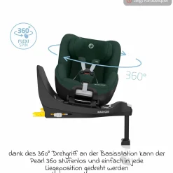 Reboarder-Kindersitz Pearl 360 drehbar ab 3 Monate - 4 Jahre (61 cm - 105 cm) 0-17,4 kg inkl. Isofix-Basis FamilyFix 360, Schutzunterlage & Spieluhr - Authentic Graphite - Kollektion 2025