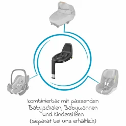 Reboarder-Kindersitz Pearl Pro 2 i-Size ab 6 Monate - 4 Jahre (67 cm - 105 cm) inkl. FamilyFix 3 i-Size Base & Schutzunterlage - Authentic Black - Kollektion 2025