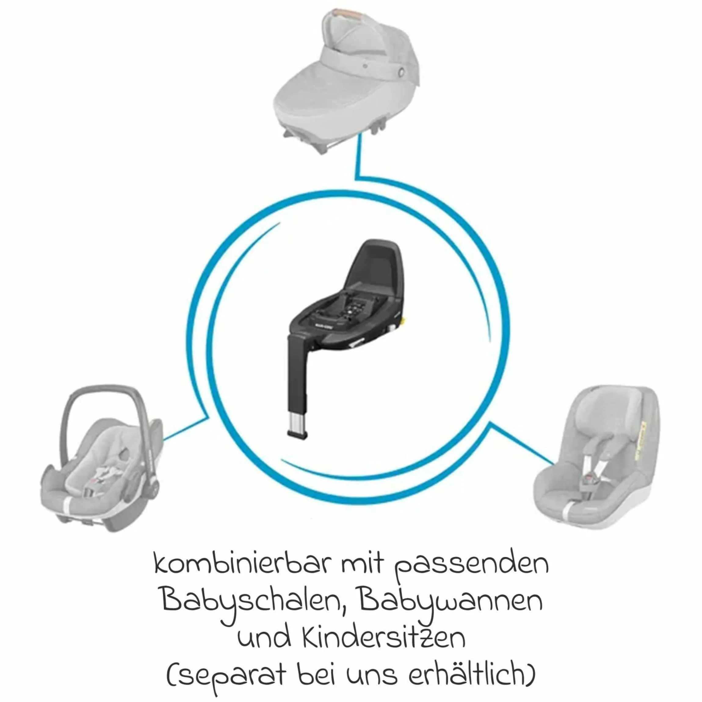 Reboarder-Kindersitz Pearl Pro 2 i-Size ab 6 Monate - 4 Jahre (67 cm - 105 cm) inkl. FamilyFix 3 i-Size Base & Schutzunterlage - Authentic Black - Kollektion 2025