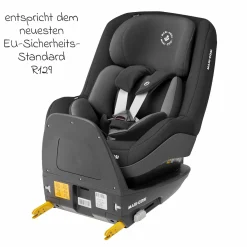 Reboarder-Kindersitz Pearl Pro 2 i-Size ab 6 Monate - 4 Jahre (67 cm - 105 cm) inkl. FamilyFix 3 i-Size Base & Schutzunterlage - Authentic Black - Kollektion 2025