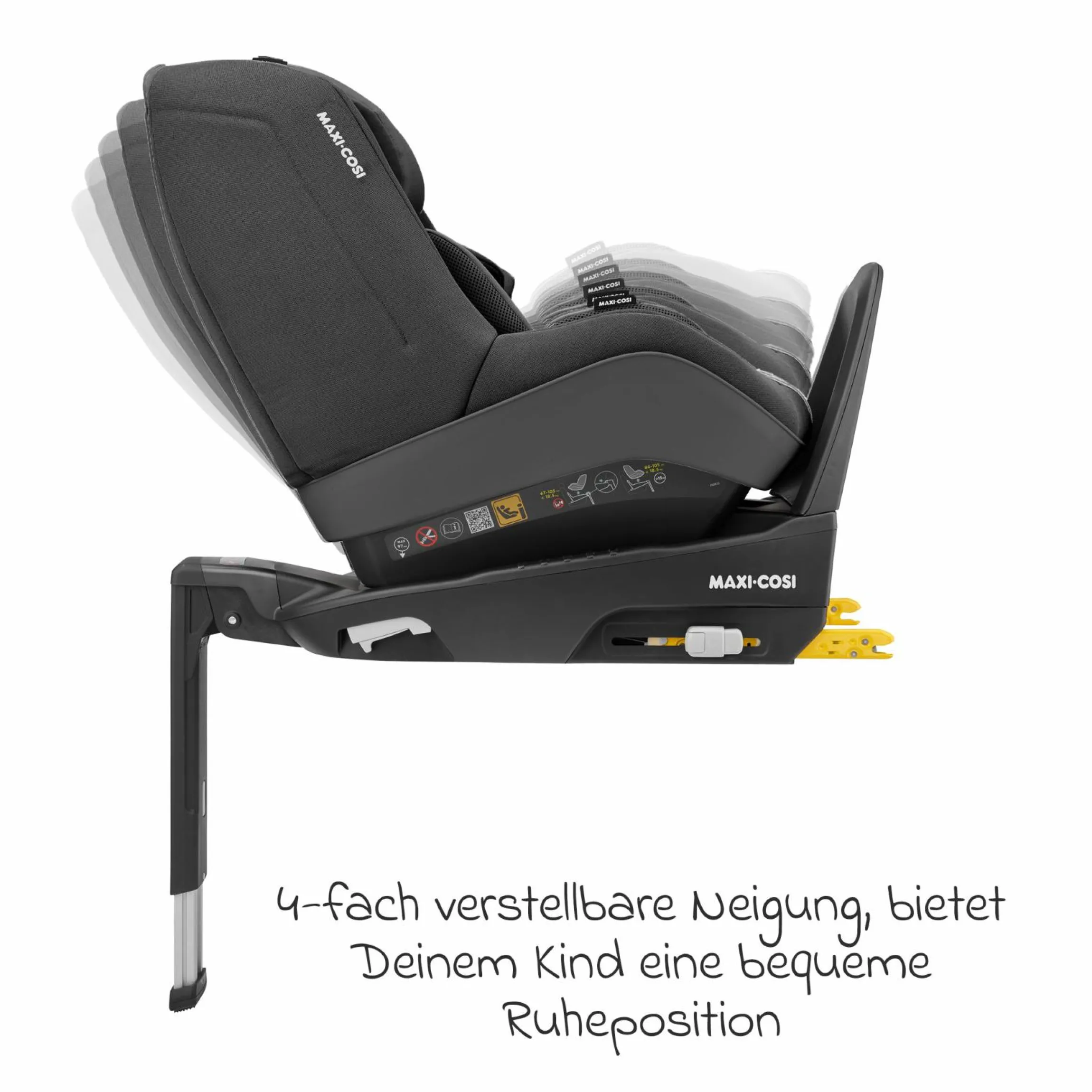Reboarder-Kindersitz Pearl Pro 2 i-Size ab 6 Monate - 4 Jahre (67 cm - 105 cm) inkl. FamilyFix 3 i-Size Base & Schutzunterlage - Authentic Black - Kollektion 2025