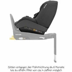Reboarder-Kindersitz Pearl Pro 2 i-Size ab 6 Monate - 4 Jahre (67 cm - 105 cm) mit Easy-in-Gurt - Authentic Black - Kollektion 2025
