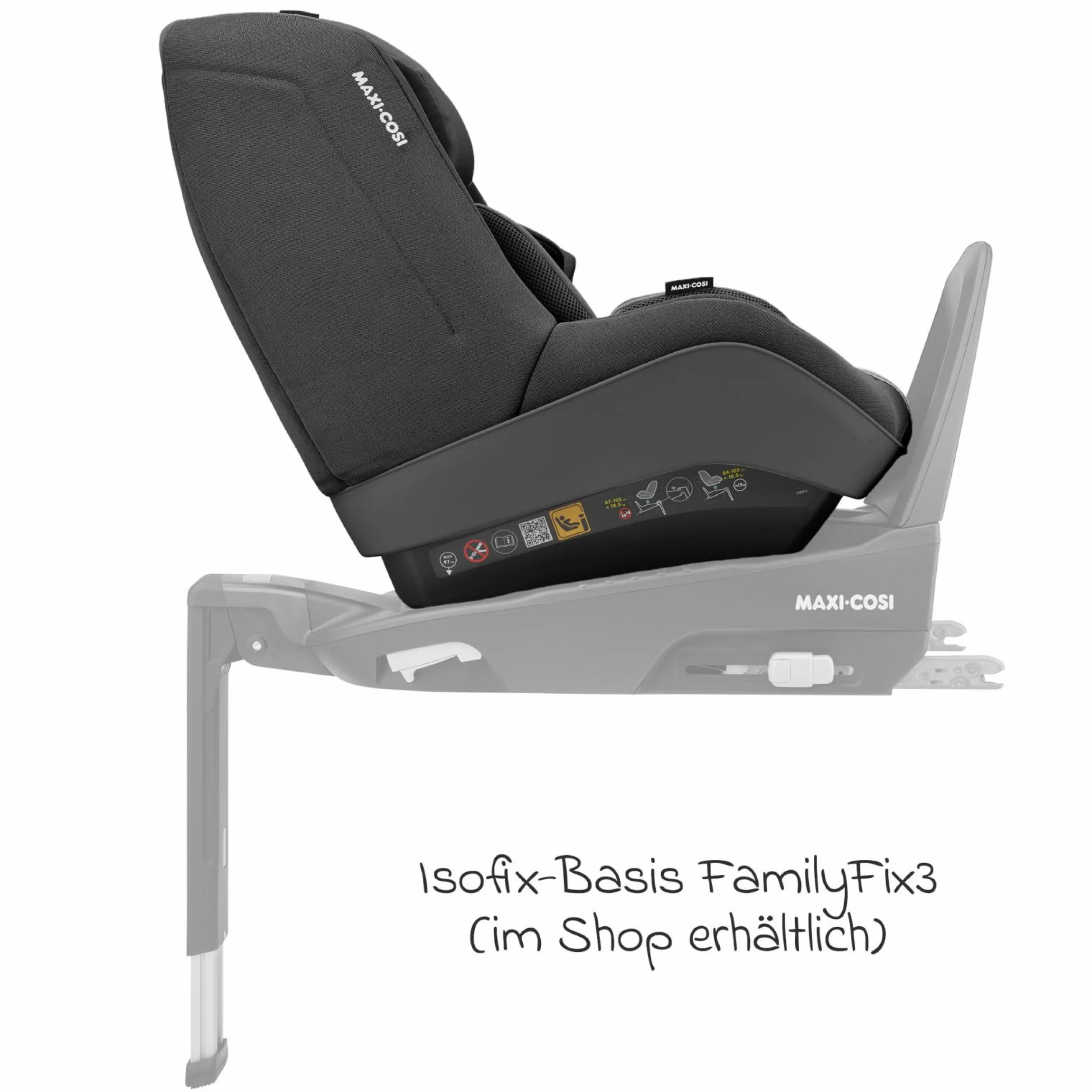 Reboarder-Kindersitz Pearl Pro 2 i-Size ab 6 Monate - 4 Jahre (67 cm - 105 cm) mit Easy-in-Gurt - Authentic Black - Kollektion 2025