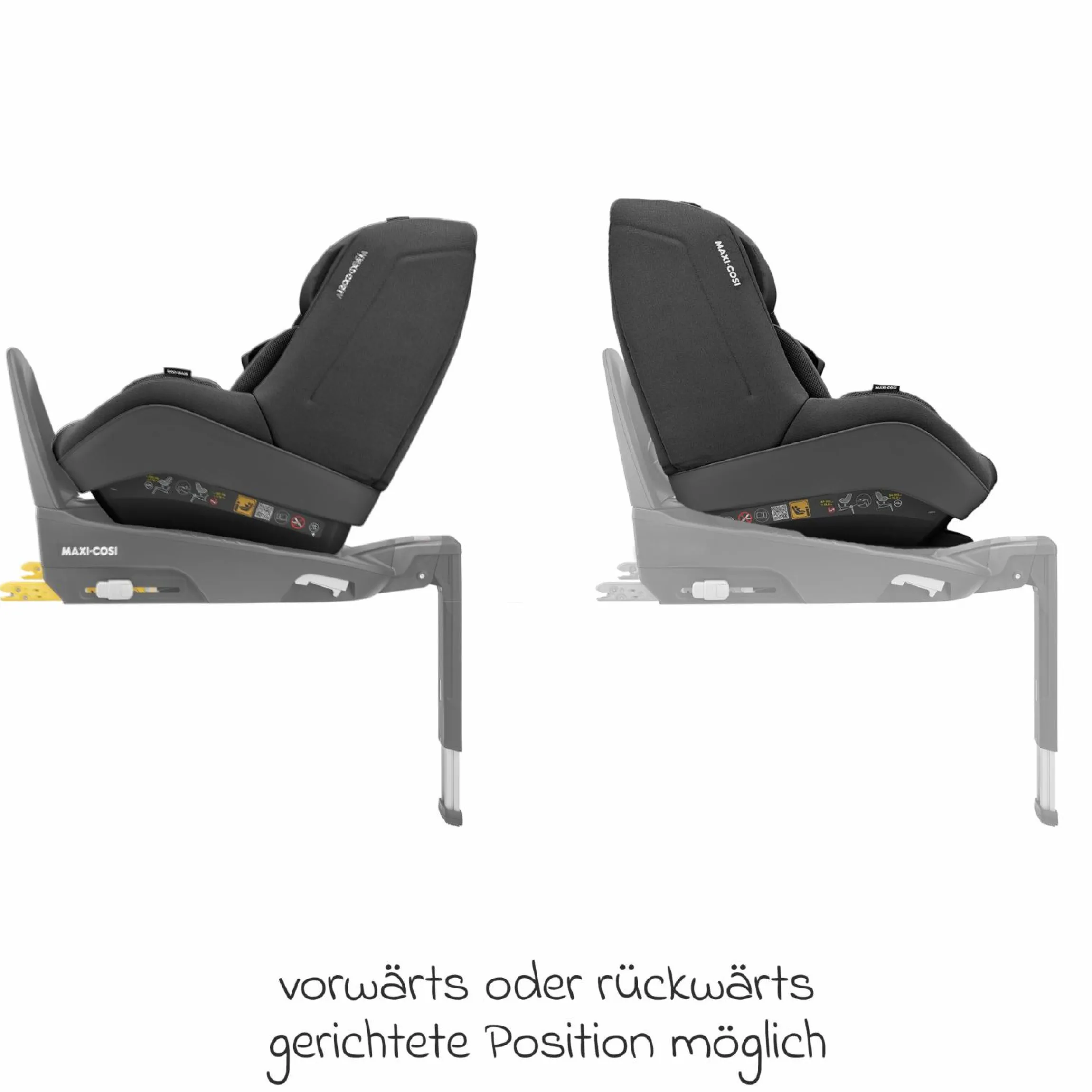 Reboarder-Kindersitz Pearl Pro 2 i-Size ab 6 Monate - 4 Jahre (67 cm - 105 cm) mit Easy-in-Gurt - Authentic Black - Kollektion 2025