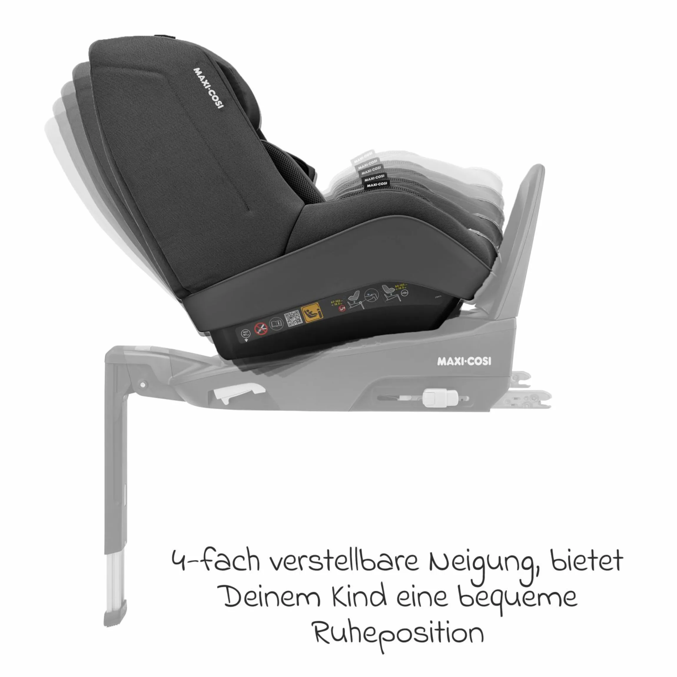 Reboarder-Kindersitz Pearl Pro 2 i-Size ab 6 Monate - 4 Jahre (67 cm - 105 cm) mit Easy-in-Gurt - Authentic Black - Kollektion 2025