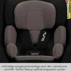 Reboarder-Kindersitz PRUU i-Size 360° drehbar ab Geburt bis 4 Jahre (40 cm - 105 cm) inkl. Basisstation & Sitzverkleinerer - Caviar - Kollektion 2025