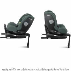 Reboarder-Kindersitz Salia 125 i-Size ab Geburt bis 7 Jahre (40 cm - 125 cm) drehbar mit Isofix-Basis - Mineral Green - Kollektion 2025