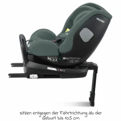 Reboarder-Kindersitz Salia 125 i-Size ab Geburt bis 7 Jahre (40 cm - 125 cm) drehbar mit Isofix-Basis - Mineral Green - Kollektion 2025