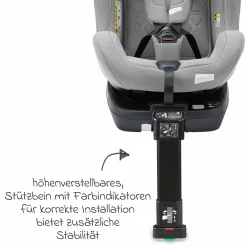 Reboarder-Kindersitz Salia 125 i-Size ab Geburt bis 7 Jahre (40 cm - 125 cm) drehbar mit Isofix-Basis - Carbon Grey - Kollektion 2025