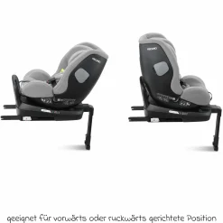 Reboarder-Kindersitz Salia 125 i-Size ab Geburt bis 7 Jahre (40 cm - 125 cm) drehbar mit Isofix-Basis - Carbon Grey - Kollektion 2025