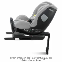 Reboarder-Kindersitz Salia 125 i-Size ab Geburt bis 7 Jahre (40 cm - 125 cm) drehbar mit Isofix-Basis - Carbon Grey - Kollektion 2025