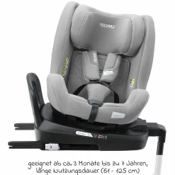 Reboarder-Kindersitz Salia 125 i-Size KID ab 3 Monate bis 7 Jahre (61 cm - 125 cm) drehbar mit Isofix-Basis - Carbon Grey - Kollektion 2025