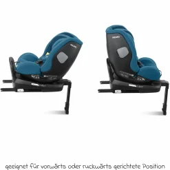 Reboarder-Kindersitz Salia 125 i-Size ab Geburt bis 7 Jahre (40 cm - 125 cm) drehbar mit Isofix-Basis - Steel Blue - Kollektion 2025
