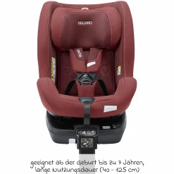 Reboarder-Kindersitz Salia 125 i-Size ab Geburt bis 7 Jahre (40 cm - 125 cm) drehbar mit Isofix-Basis - Iron Red - Kollektion 2025