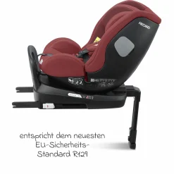 Reboarder-Kindersitz Salia 125 i-Size ab Geburt bis 7 Jahre (40 cm - 125 cm) drehbar mit Isofix-Basis - Iron Red - Kollektion 2025