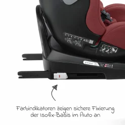 Reboarder-Kindersitz Salia 125 i-Size ab Geburt bis 7 Jahre (40 cm - 125 cm) drehbar mit Isofix-Basis - Iron Red - Kollektion 2025