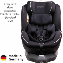 Reboarder-Kindersitz Sperber-Fix i-Size 40 cm - 105 cm / ab der Geburt bis 4 Jahre mit Isofix - Pearl Black - Kollektion 2025