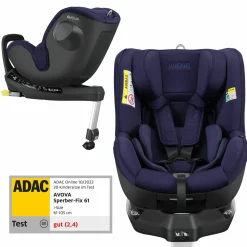 Reboarder-Kindersitz Sperber-Fix 61 61 cm - 105 cm / 1 Jahr bis 4 Jahre mit Isofix - Atlantic Blue - Kollektion 2025
