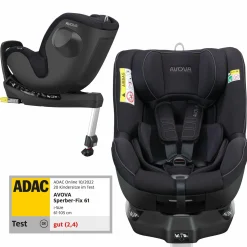 Reboarder-Kindersitz Sperber-Fix 61 61 cm - 105 cm / 1 Jahr bis 4 Jahre mit Isofix - Pearl Black - Kollektion 2025