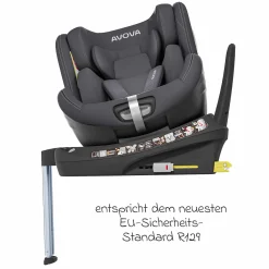 Reboarder-Kindersitz Swan-Fix i-Size ab Geburt bis 7 Jahre (40 cm -125 cm) inkl. Isofix-Basis - Koala Grey