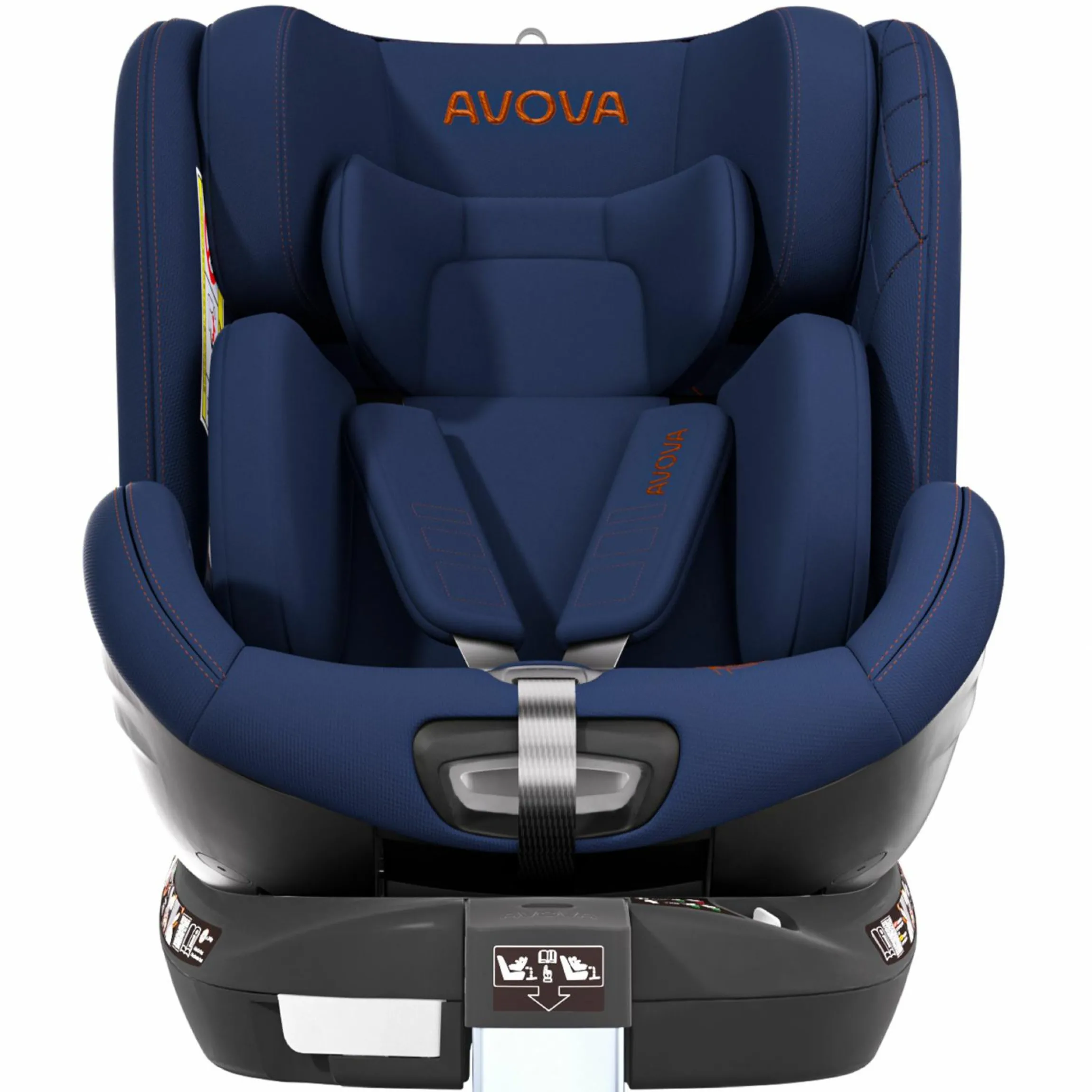 Reboarder-Kindersitz Swan-Fix i-Size ab Geburt bis 7 Jahre (40 cm -125 cm) inkl. Isofix-Basis - River Blue