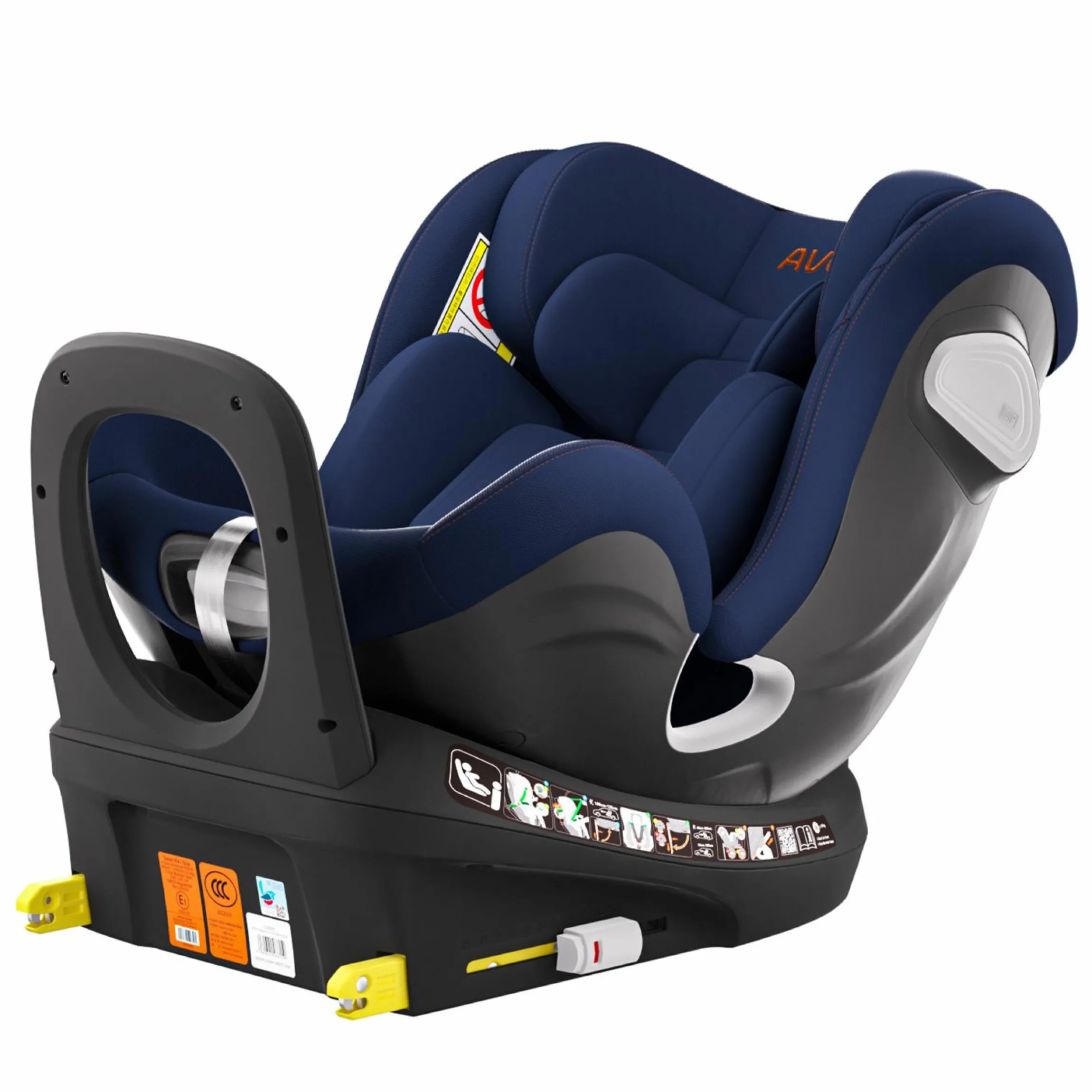 Reboarder-Kindersitz Swan-Fix i-Size ab Geburt bis 7 Jahre (40 cm -125 cm) inkl. Isofix-Basis - River Blue