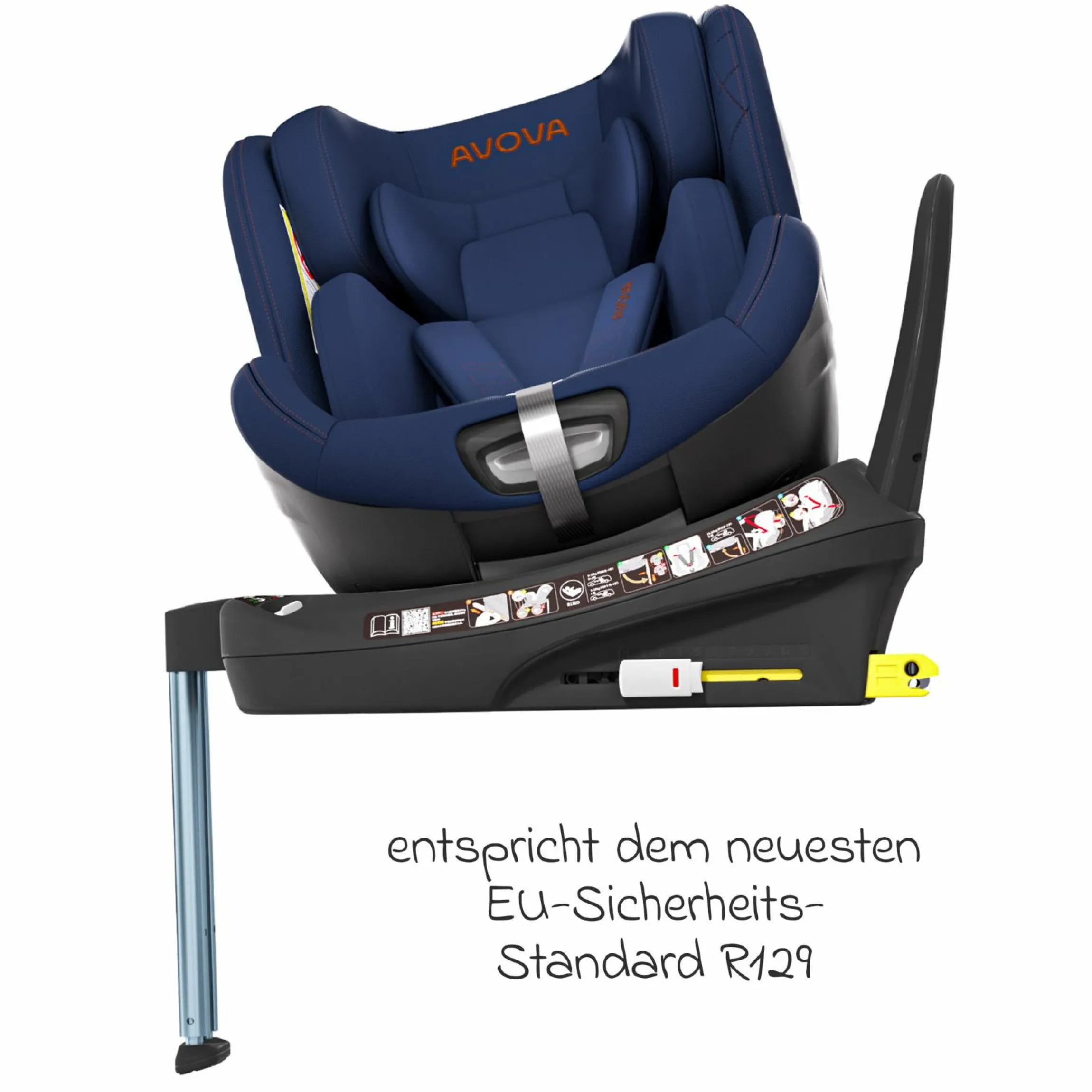 Reboarder-Kindersitz Swan-Fix i-Size ab Geburt bis 7 Jahre (40 cm -125 cm) inkl. Isofix-Basis - River Blue