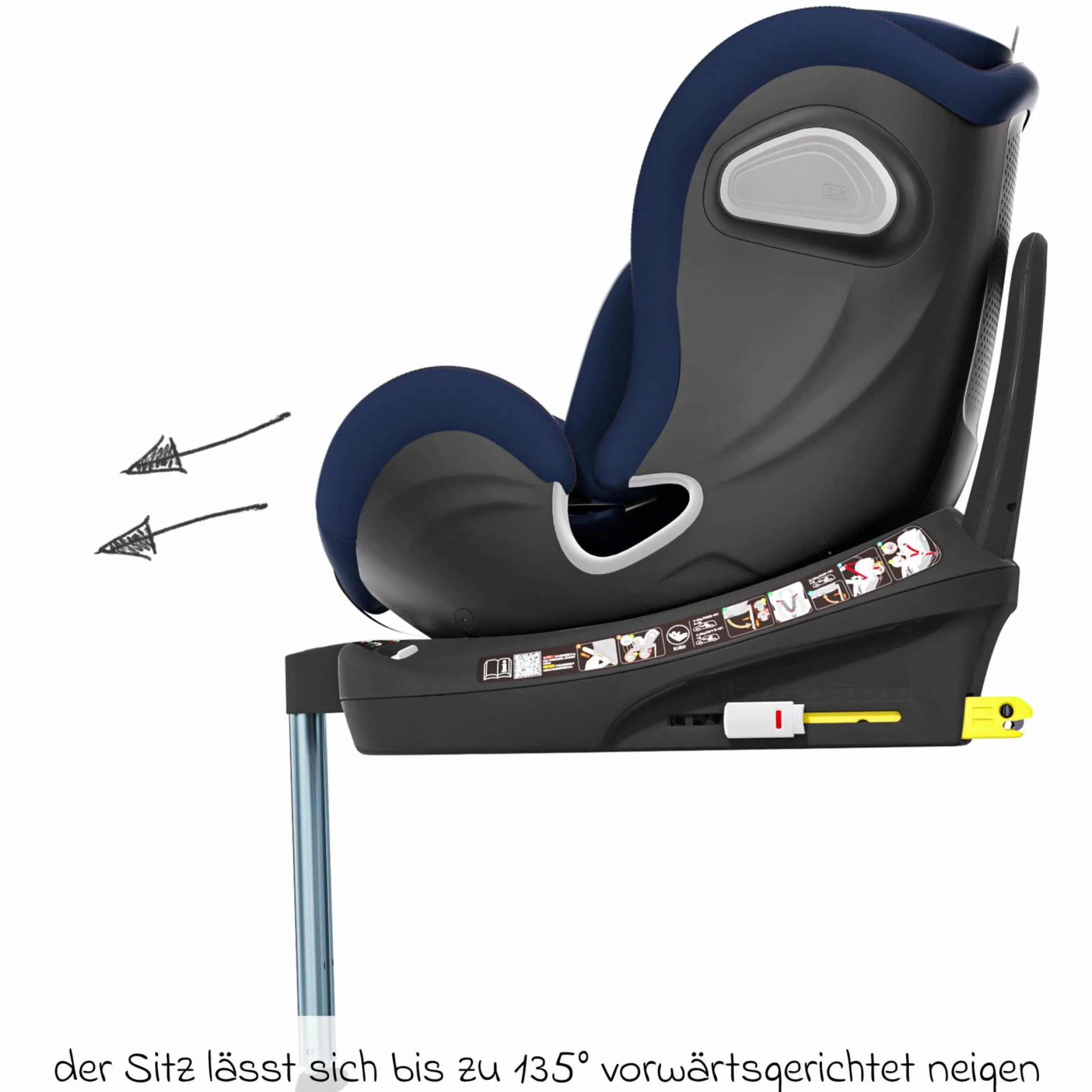 Reboarder-Kindersitz Swan-Fix i-Size ab Geburt bis 7 Jahre (40 cm -125 cm) inkl. Isofix-Basis - River Blue