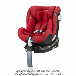 Reboarder-Kindersitz Swan-Fix i-Size ab Geburt bis 7 Jahre (40 cm -125 cm) inkl. Isofix-Basis - Maple Red